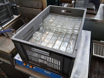 Lot 161 - Plastic crate containing glass tealight holders