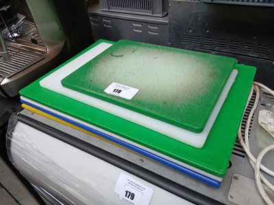 Lot 178 - 6 x various colour coded chopping boards