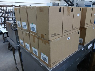 Lot 121 - 8x boxes of 3 Strahl blue pitchers