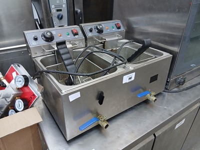 Lot 267 - 57cm electric ACE bench-top twin-tank fryer...