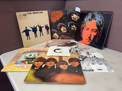 Lot A collection of seven Beatles records to...