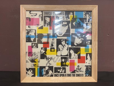 Lot A framed and glazed cardboard record case -...