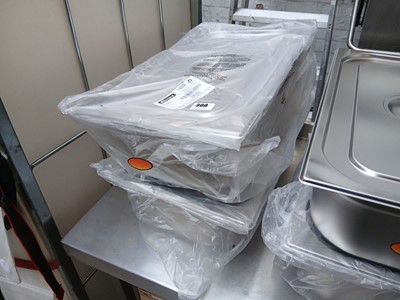 Lot 300 - 2x stainless steel gastronorms with lids