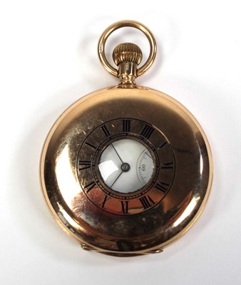 Lot 431 - A 15ct yellow gold half hunter pocket watch by...