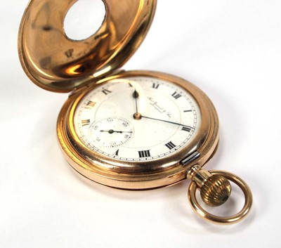 Lot 431 - A 15ct yellow gold half hunter pocket watch by...