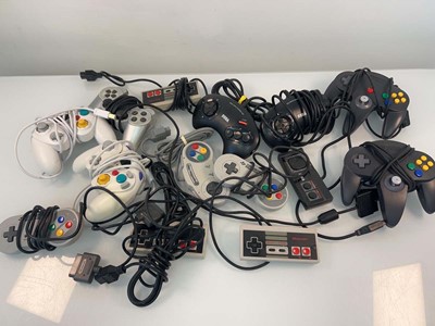 Lot 1096 - Qty of game controllers for various consoles