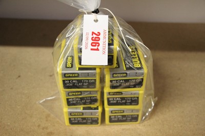 Lot 2961 - 700 x 30 cal (.308) Speer 170gr Flat SP heads...