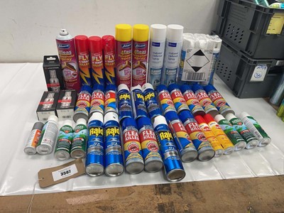 Lot 3507 - Flea, Fly, Wasp and insect killer sprays and...