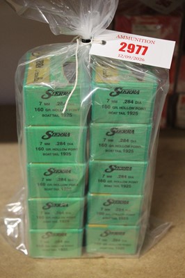 Lot 2977 - 1000 x 7mm (.284) Sierra 160gr Hollow Point...