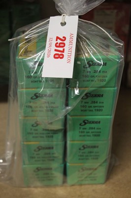 Lot 2978 - 1000 x 7mm (.284) Sierra 160gr Hollow Point...