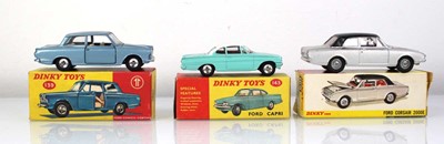 Lot 153 - Three Dinky models: 139 Ford Consul Cortina,...