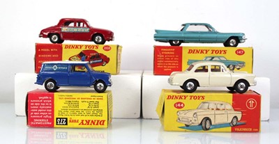 Lot 155 - Four Dinky models: 144 Volkswagen 1500, 147...