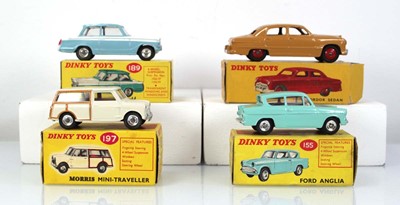 Lot 156 - Four Dinky models: 155 Ford Anglia, 170 Ford...