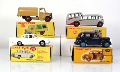 Lot 158 - Four Dinky models: 252 refuse wagon, 254...
