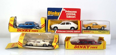 Lot 162 - Five Dinky models: 123 Princess 2200HL saloon,...