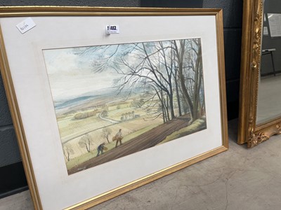 Lot 5116 - Watercolour entitled "Pilgrims Way" plus a...