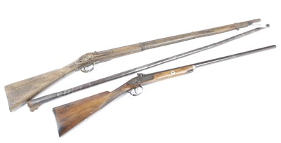 Lot 1661 - (S58) 14 bore Percussion Single Sporting Gun...