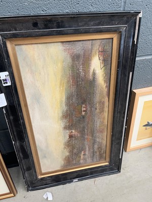 Lot 5142 - Oil on board - cottage and church