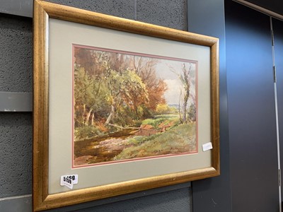 Lot 5159 - Henry Stannard watercolour - stream and woodland