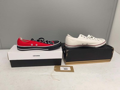 Lot 2x Boxed pairs of Converse trainers sizes UK6...