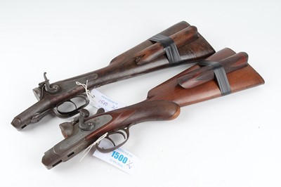 Lot 1500 - (S2) The stock action and forend of two 12...