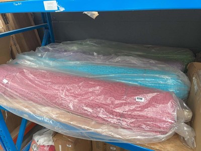 Lot 3298 - 4 large lengths of material in mixed colours