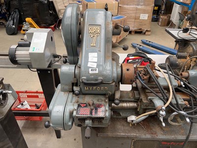 Lot 4512 - Myford Super 7 engineering lathe mounted on...