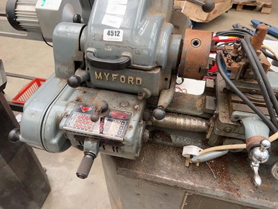 Lot 4512 - Myford Super 7 engineering lathe mounted on...