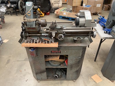Lot 4513 - Myford ML7 engineering lathe mounted on...