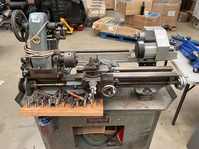 Lot 4513 - Myford ML7 engineering lathe mounted on...