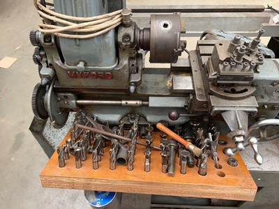 Lot 4513 - Myford ML7 engineering lathe mounted on...