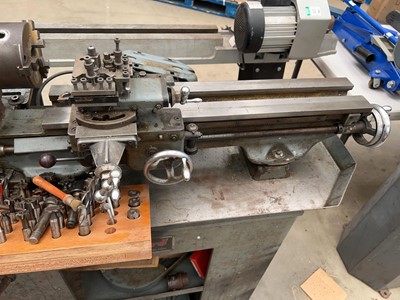 Lot 4513 - Myford ML7 engineering lathe mounted on...