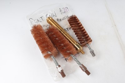 Lot 1395 - Three 1½ ins Punt Gun cleaning brushes and a...