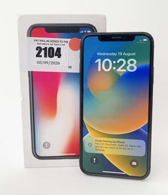 Lot iPhone X 64GB Space Grey with box, cable and...