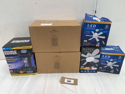 Lot 3600 - AC Fan humidifiers, LED Flower fan lights and...