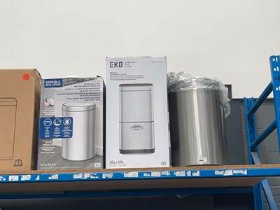 Lot 3495 - Boxed recycling bin plus unboxed stainless...