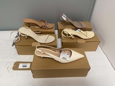 Lot 5x Boxed pairs of Mango high heels & sandals...