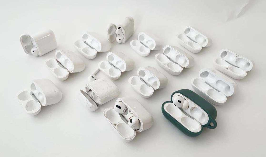 Lot Quantity of various mostly empty AirPod cases