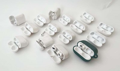 Lot Quantity of various mostly empty AirPod cases