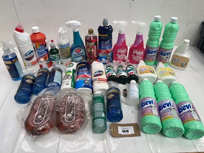 Lot 3618 - Assorted household cleaning products, air...
