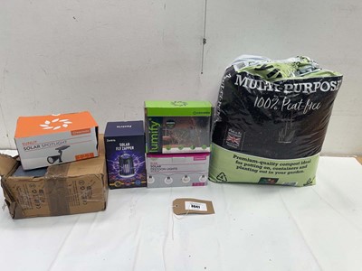 Lot 3641 - Multi purpose compost, Solar spotlight, garden...
