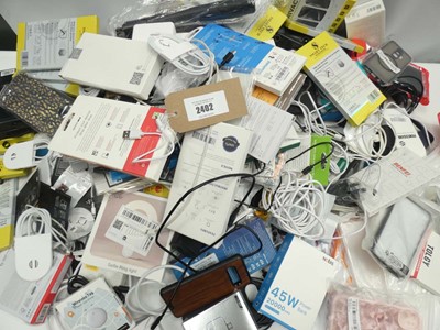 Lot 2402 - 2x bags of assorted smartphone accessories;...