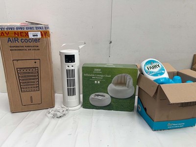 Lot 3645 - 2 air coolers, Inflatable lounge chair with...