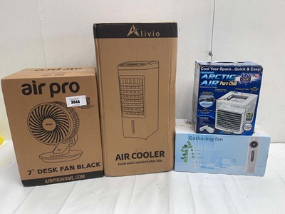 Lot 3648 - Air Pro 7" desk fan, Air cooler, Gathering fan...