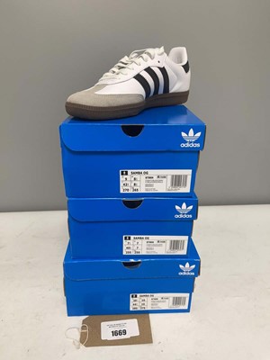 Lot 3x Boxed pairs of Adidas samba OG trainers in...