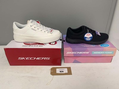 Lot 2x Boxed pairs of Sketchers trainers to...