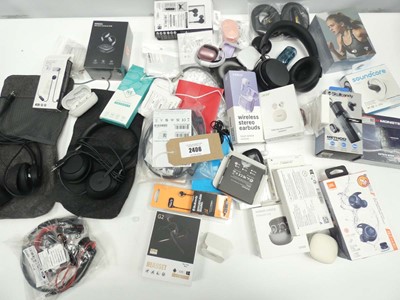 Lot 2406 - Assorted pairs of wireless and wired earphones,...