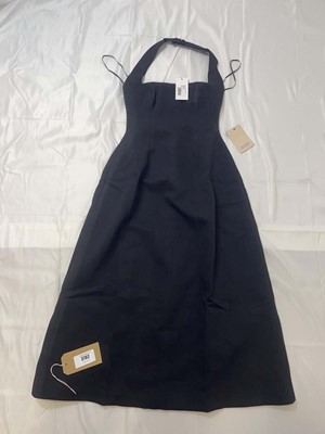 Lot 3782 - Oddmuse cotton mix halter midi dress in black...