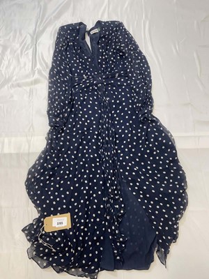 Lot 3785 - Rixo navy poka dot dress size 12 (hanging)