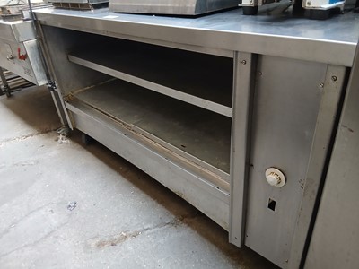Lot 322 - 160cm stainless steel mobile preparation table...